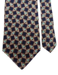 Christian Dior Men's 100% Silk Woven Geometric Neck Tie 3 3/4" x 56" - Picture 1 of 2