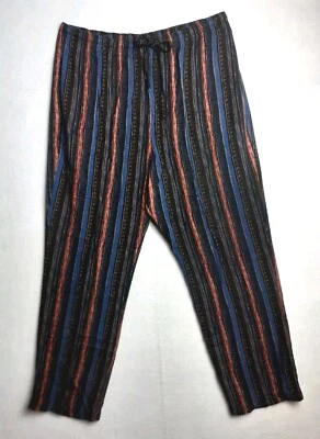 Pantalones SAG HARBOR Vintage Mujer Grandes Multicolor Rayas Rayón Pull On Boho Foto 1 de 4