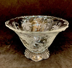 Vintage Heisey Orchid Etched Glass Mayonnaise Bowl - Picture 1 of 7