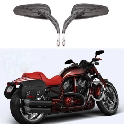 Espejos retrovisores laterales negros para motocicleta Harley Davidson Street Glide Road King V-Rod S Foto 1 de 4