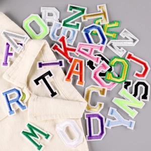 26pcs A-Z Alphabet Letters Patches Iron on Applique Sewing Badge DIY Clothing - Picture 1 of 68