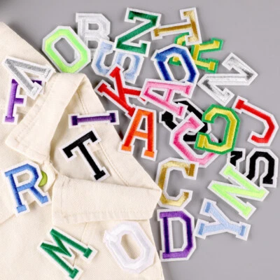 26pcs A-Z Alphabet Letters Patches Iron on Applique Sewing Badge DIY Clothing - Image 1 of 4