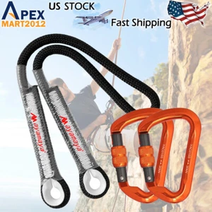 30KN D-Ring Rock Climbing Carabiner Hook 27KN Rescue Rope Rappelling Prusik Cord - Picture 1 of 25