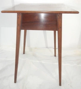 Primitive Fruitwood Federal Pine Table or Night Stand with tapered shaped Legs - Picture 1 of 24