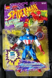 Marvel Comics Spider-Man ~ Modellino Electro Spark 6" Capitan America ToyBiz - Foto 1 di 4