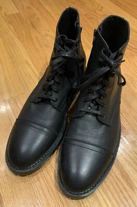 Thursday Everyday Boots MAJOR Lace Up / Zip Cap Toe Mens Black 10.5 - Picture 1 of 9