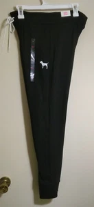 Victoria's Secret PINK Skinny Pant Jogger Black w/ White Dog Logo on Hip sz M - Picture 1 of 2