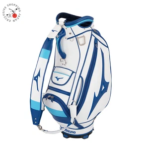 Mizuno Golf Tour Staff Bag 10.5 x 47in 6-way 5.8kg Men Unisex Divider White/Blue - Picture 1 of 10