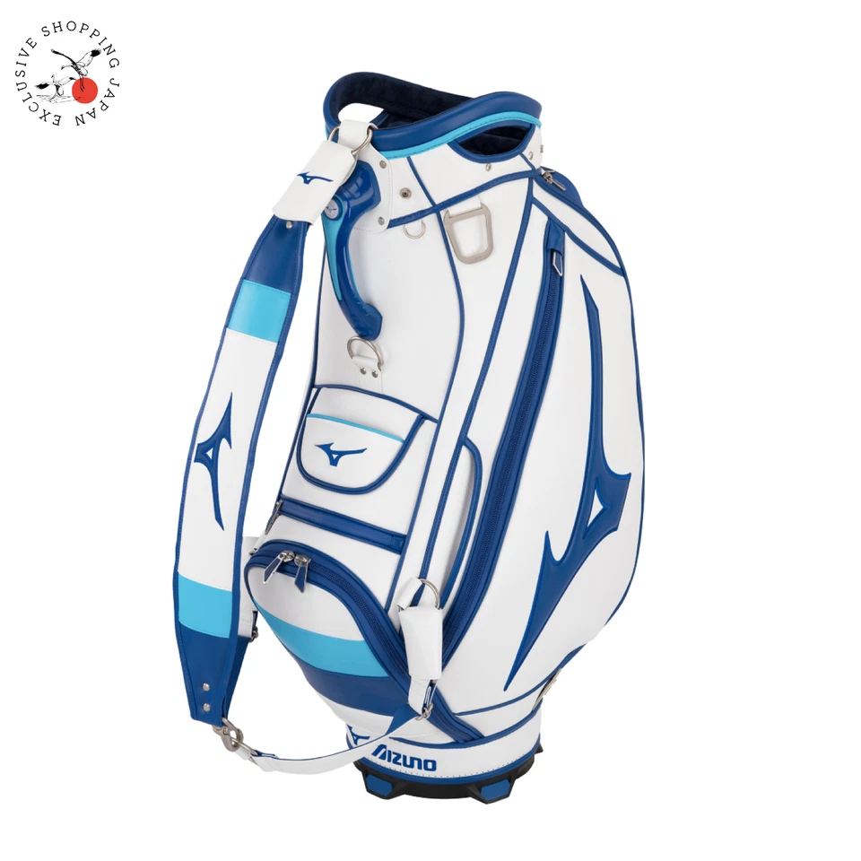 美津浓高尔夫旅游工作人员包 10.5 x 47 英寸 6 路 5.8 公斤男式男女通用分隔器白色/蓝色 — 第 1/4 张图片