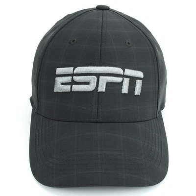 ESPN Hat One Fit Plaid Black Gray Top of the World OSFM - Image 1 of 4