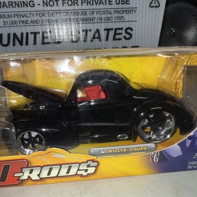 1941 Willys Coupe (1:24 scale) Black Diecast, by Jada Toys "D-Rod$" 🔥 - Image 1 of 4