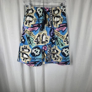 Bañador Pantalones Cortos Bitcoin Para Hombre Mediano Azul Estampado Graffiti Malla Forrado Cordón - Imagen 1 de 11
