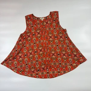 Style&co. Swing Top Womens XL Multi Floral Sleeveless High-Low Hem Button Front - Picture 1 of 7