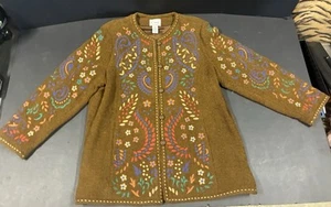 Linea by Louis Dell'Olio Magnificent Embroidered Wool Blend Jacket women’s Sz 1X - Picture 1 of 18