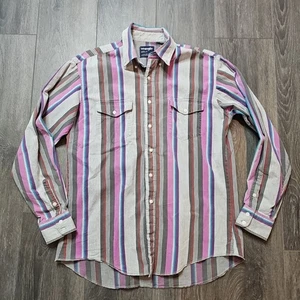 Vintage Wrangler Brushpopper Hemd Western Rodeo Cowboy Schnitt Streifen 16 1/2 -35 L  - Bild 1 von 6