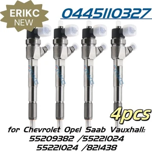 4PC 0445110327 Fuel Injector for Chevrolet Opel Vauxhall 55209382 55221024 - Picture 1 of 8