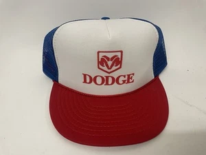 Vintage Dodge Ram Nissin Trucker Hat Snapback Cap Rare Red Blue Foam Mesh 80s - Picture 1 of 3