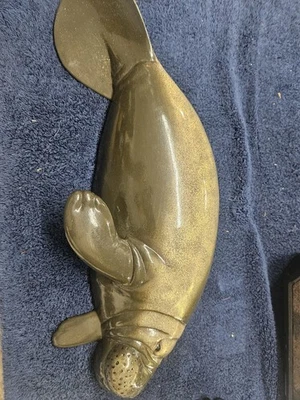 Ручная роспись 18 «большой ламантин морской коровы настенное крепление декор скульптура 45 М - Изображение 1 из 4