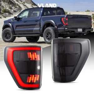 VLAND Smoked Lens LED Tail Lights For 2021-2023 Ford F-150 w/Red Turn Signal - Imagen 1 de 15