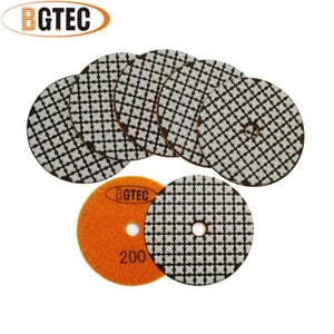 Diamant Trocken Polierpads 7 Stück 4 Zoll #200 B Schleifscheibe für Granit Marmor - Bild 1 von 8