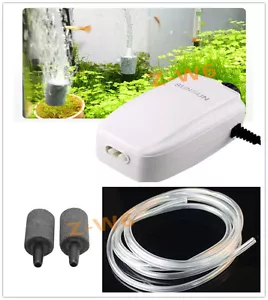 Fish Tank Air Pump Two Outlets Adjustable Aquarium Fish Tank 65GPH - Picture 1 of 7