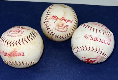 Lote de 3 Balones de Softbol MacGregor Red Hawk Nº Cubierta de núcleo sólido 92446 práctica usada Foto 1 de 4