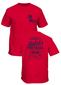 Camiseta Ole Miss Rebels roja de 2 lados mejor etiqueta manga corta - Imagen 1 de 7
