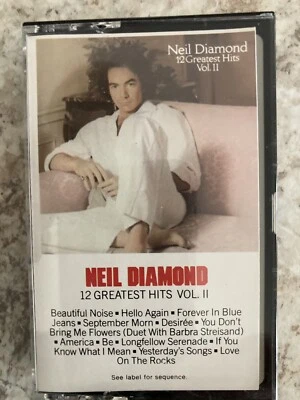 Neil Diamond 12 Greatest Hits Vol. II CASSETTE Tape 1982 Columbia TCT 38068 - Image 1 of 4