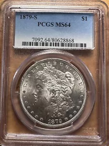 1879-S Morgan Silver Dollar MS64 PCGS White Coin - Picture 1 of 3
