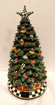 MACKENZIE-CHILDS HAND PAINTED CHRISTMAS CAROL TREE,N.I.B.