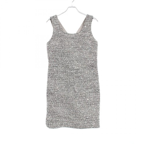 Abito CHANEL tweed senza maniche P50613V37597 cotone lana nero bianco usa #3