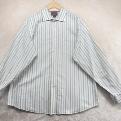 Daniel Crémieux Premium Denim Men's Size XXL White Striped Cotton Casual Shirt - Image 1 of 4