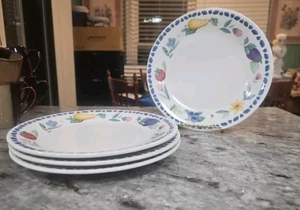 Set Of 4 Pfaltzgraff Summer Garden Dinner Plates  10 1/4" GUC - Picture 1 of 5