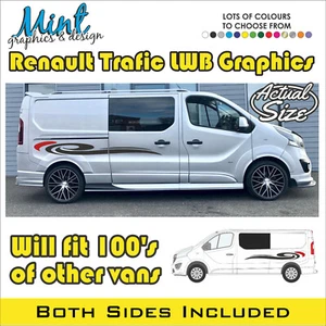 LWB RENAULT TRAFIC Motorhome Camper Stripes Decals Stickers Van Graphics 040 - Picture 1 of 4