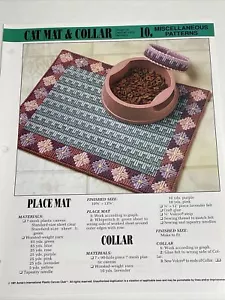 Cat Mat & Collar Annie's Plastic Canvas Pattern - Picture 1 of 6