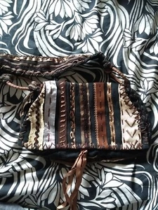 MALI PARMI Brown Ribbon Embellished Bag - Picture 1 of 6