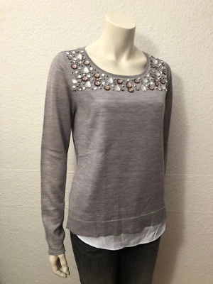 BiBA Statement Pulli/Pullover - Two-In-One-Look - grau - Gr. 36/38 - "WIE NEU!" - Bild 1 von 4