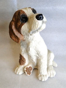 1997 WHITE & TAN MUTT PUPPY STATUE Made in USA - Picture 1 of 9