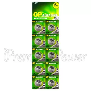 Batterie 10x GP Alcaline A76 LR44 1.5V AG13 303 357 V13GA L1154 SR44 - Foto 1 di 1