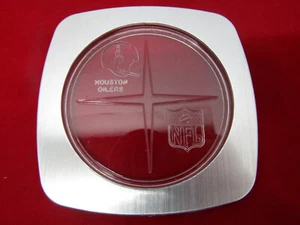 VINTAGE 1970's NFL FOOTBALL AFC TEAM COASTER HOUSTON OILERS MOLDED PLASTIC - Picture 1 of 1