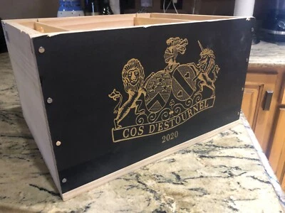 CH. COS D' ESTOURNEL FRENCH WOOD WINE 13" X 11" X  7.5" BLACK 2020, 6PK BOX - Image 1 of 4