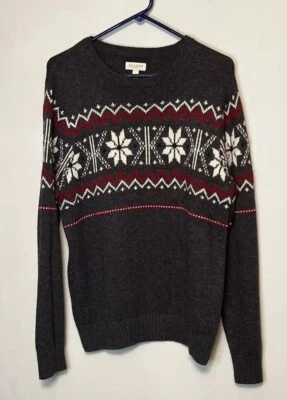 Suéter Sonoma Life Style Azul Fair Isle Cuello Redondo Tejido Mezcla Lana Mediano Foto 1 de 4