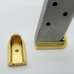 2 X MAGAZINE Plate Metal Gold For COLT 1911 GVT/GC/CC FACTORY ORIGINAL 45ACP  