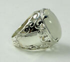 White Rainbow / Moonstone Gemstone Handmade Ring 925 Sterling Silver Ring
