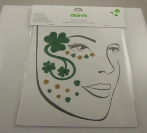temporary tattoos body art St. paddy's Pats day tattoo clover face stick - Picture 1 of 3