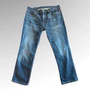Levis 514 Jeans Mens 36x30 Medium Wash Whiskers Slim Straight Stretch #0697 - Picture 1 of 9