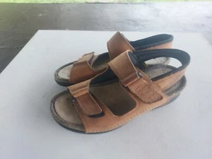 ECCO Womens Cosmo Brown Leather Cork Shock Point Comfort Sandals 36 US 5 5.5 EUC - Picture 1 of 8