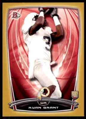 2014 Bowman Gold Border Paper RC Ryan Grant 206/399 Washington Redskins - Image 1 of 2