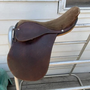 KRISAM 16”Leather POLO YOUTH close Contact Saddle Argentina SUEDE SEAT WIDE TREE - Picture 1 of 19