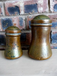 2x Antique Medieval Copper Storage Box Marine Military Unique Shape Collector - Picture 1 of 15